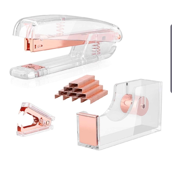 Rose Gold Stapler, Tape Dispenser, and Staple Remo - Picture 1 of 1